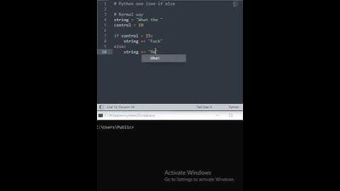 Python one line If Else ...