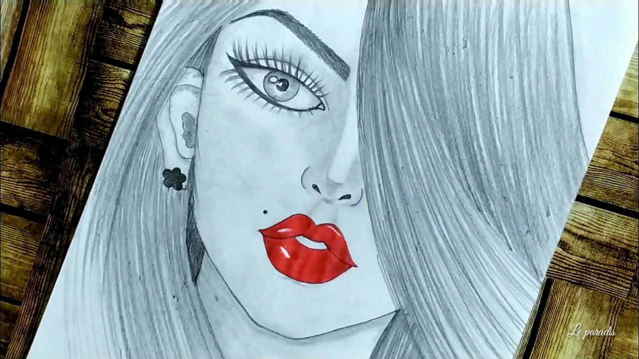 رسم بنات / رسم بنات كيوت /تعليم الرسم للبنات / رسم بنات بالرصاص /رسم بنات  سهل/How to draw a girl fac