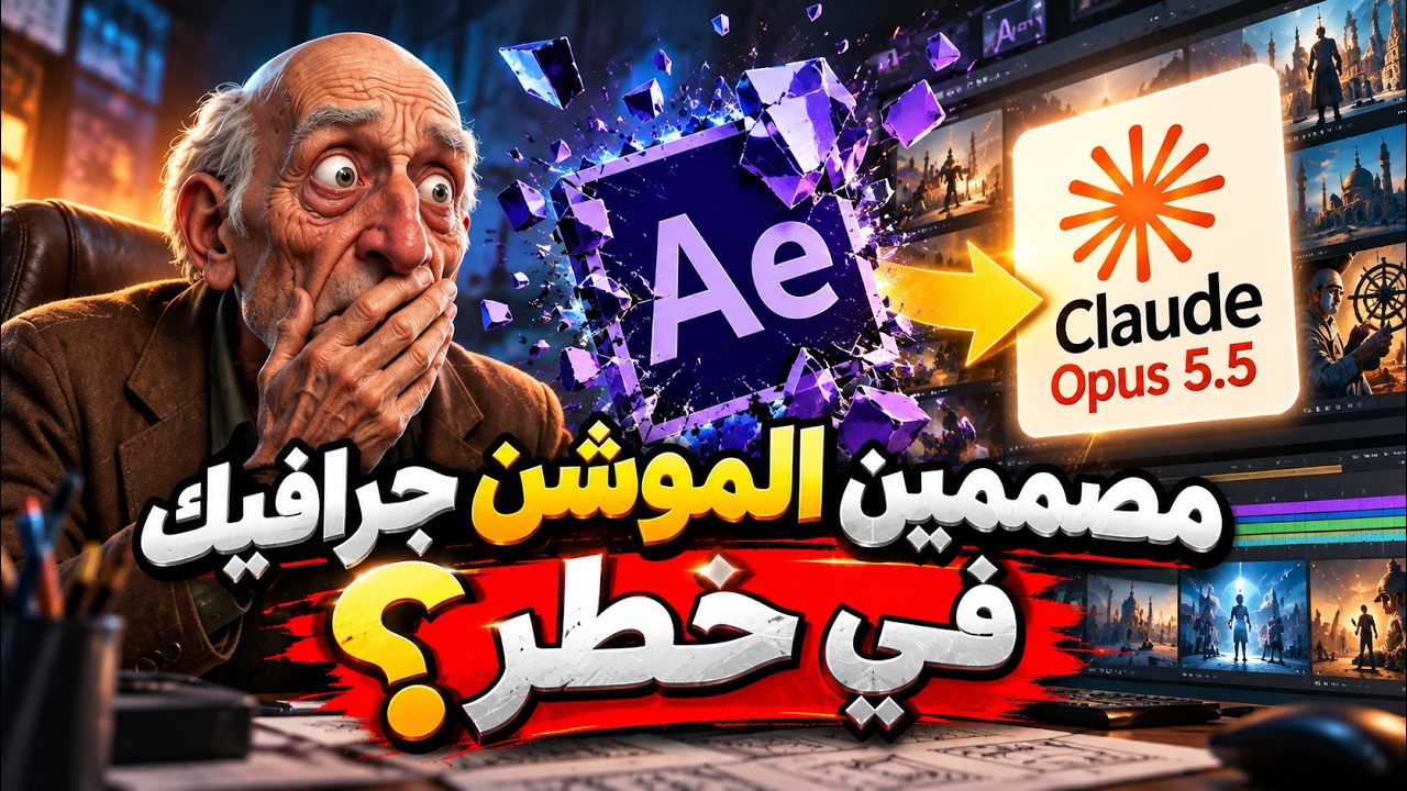 مصممين الموشن جرافيك في خطر؟ الذكاء الاصطناعي يعمل كل شيء من أمر واحد! | Claude Opus 5.5