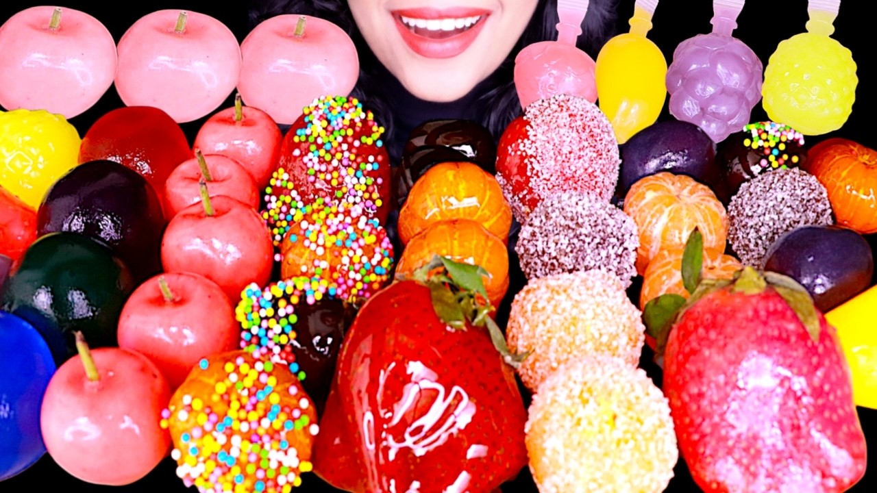 ASMR Candied Fruit Dessert * Tanghulu, Jelly, Crystal Fruit, Lukchup Eating Sounds MUKABNG먹방