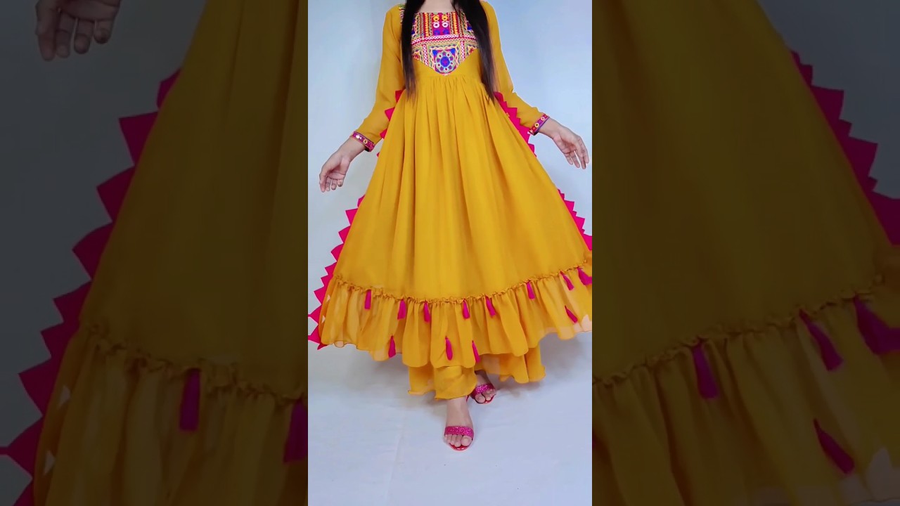Meesho style kurti cutting and stitching/ meesho frock cutting and stitching/mesho dress designing