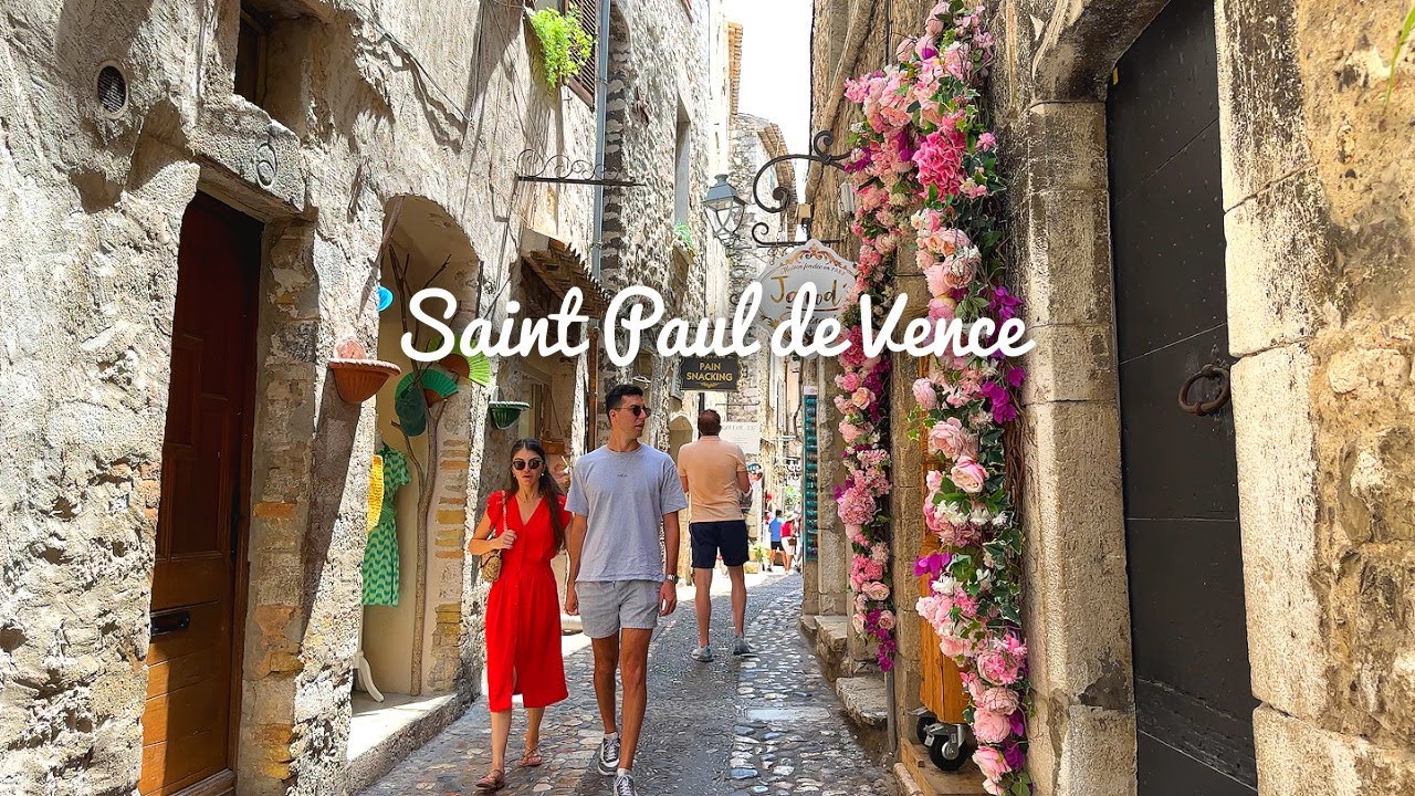 [4K]🇫🇷 Сен-Поль-де-Ванс: самая красивая провансальская деревня на Французской Ривьере💗 Июль 2023 г.