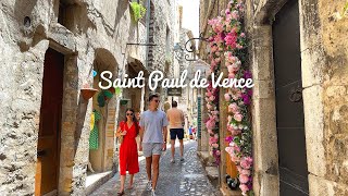 [4K] Saint Paul de Vence: Lovely Provencal Village on the French Riviera, France July 2023