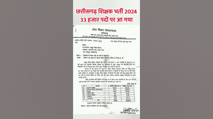 33 हजार पदों शिक्षक भर्ती आ गया | cg vyapam teacher vacancy 2024 | Chhattisgarh