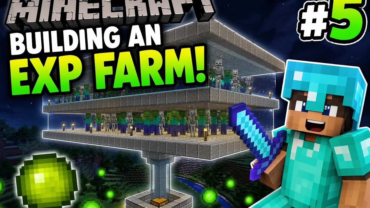 Minecraft Survival #5 – INSANE XP FARM Build! ⚡ (Level Up FAST) - YouTube