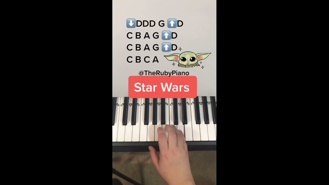 Starwars Songs Piano Easy Tutorial With Letter Notes - Youtube