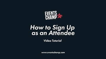 How to signup as an Attendee - Events Champ
