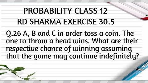 A, B and C in order toss a coin. The one to throw a head wins. What are their respective chance of..