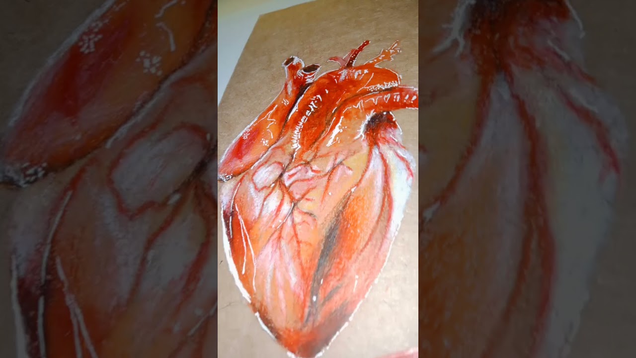 •| REALISTIC HEART DRAWING USING KIDDY CRAYONS |• Kisha's Arts 🎨