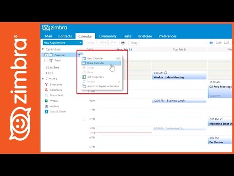 How to Share Calendar in Zimbra