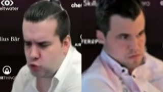 Ian Nepomniachtchi is Angry and Talking to Himself After His Queen Blunder Against Magnus Carlsen