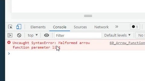Malformed  arrow function error