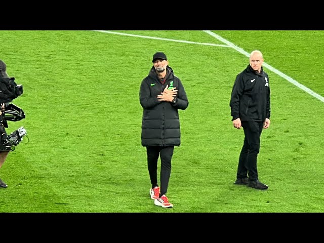 😢 Jurgen Klopp Waves His Final Goodbye To The Travelling Kop | Aston Villa 3-3 Liverpool class=