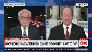 Sen. Coons Joins CNN's Wolf Blitzer Wednesday, June 16
