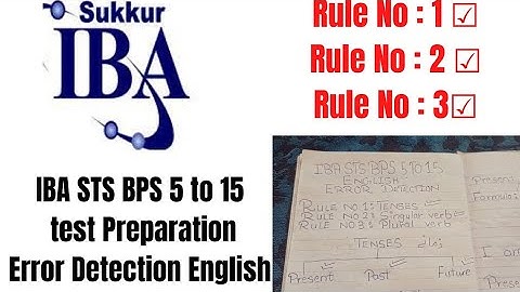 Error Detection - How to Find Error IBA STS BPS 5 to 15 test preparation