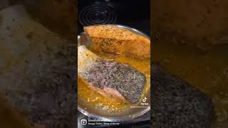Salmon, Brussels Sprouts, & Mac N Cheese
