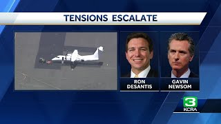 Ron DeSantis urges Gavin Newsom to 'throw your hat in the ring' for president