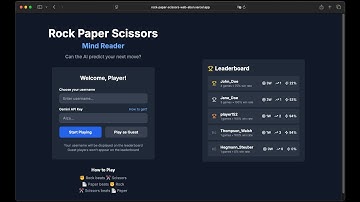 Rock Paper Scissors Mind Reader - AI Prediction Game