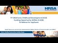 FY 2023 Early Childhood Development Funding Opportunity Technical Assistance Webinar