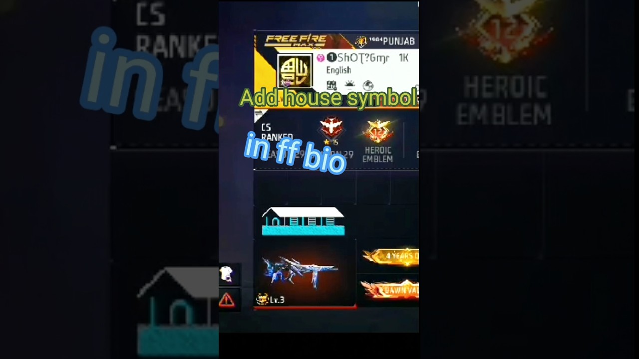 ff bio me house add kaise kare/how to add house symbol in bio 