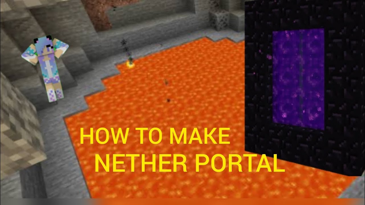 How to make nether portal in survival step by step - YouTube