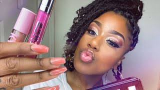 ASMR 💄 Try-On | Fenty Beauty, Kylie Cosmetics, & Buxom! (Lipgloss Pumping, Smacking and Whispering) screenshot 2