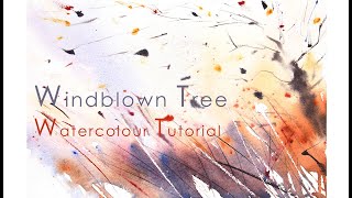 Windblown Tree Watercolour Tutorial