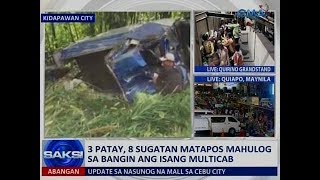 Saksi: 3 patay, 8 sugatan matapos mahulog sa bangin ang isang multicab