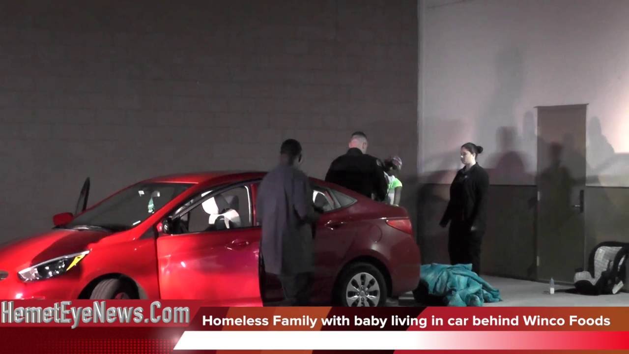 Hemet Police responds to Homeless living in a Rental car with baby