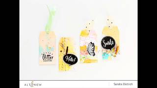 DIY Video Tutorial Ink Spray Background for Gift Tags