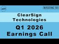 ClearSign Tech Q1 2026 Earnings Call | First Commercial Boiler Burner Orders Shipped To California
