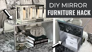 DIY MIRRORED FURNITURE HACKS! Easy And Cheap DIY Home Decor Glam D I Y Mirrored Coffee Table Walmart Hack 4 Cube Organizer
