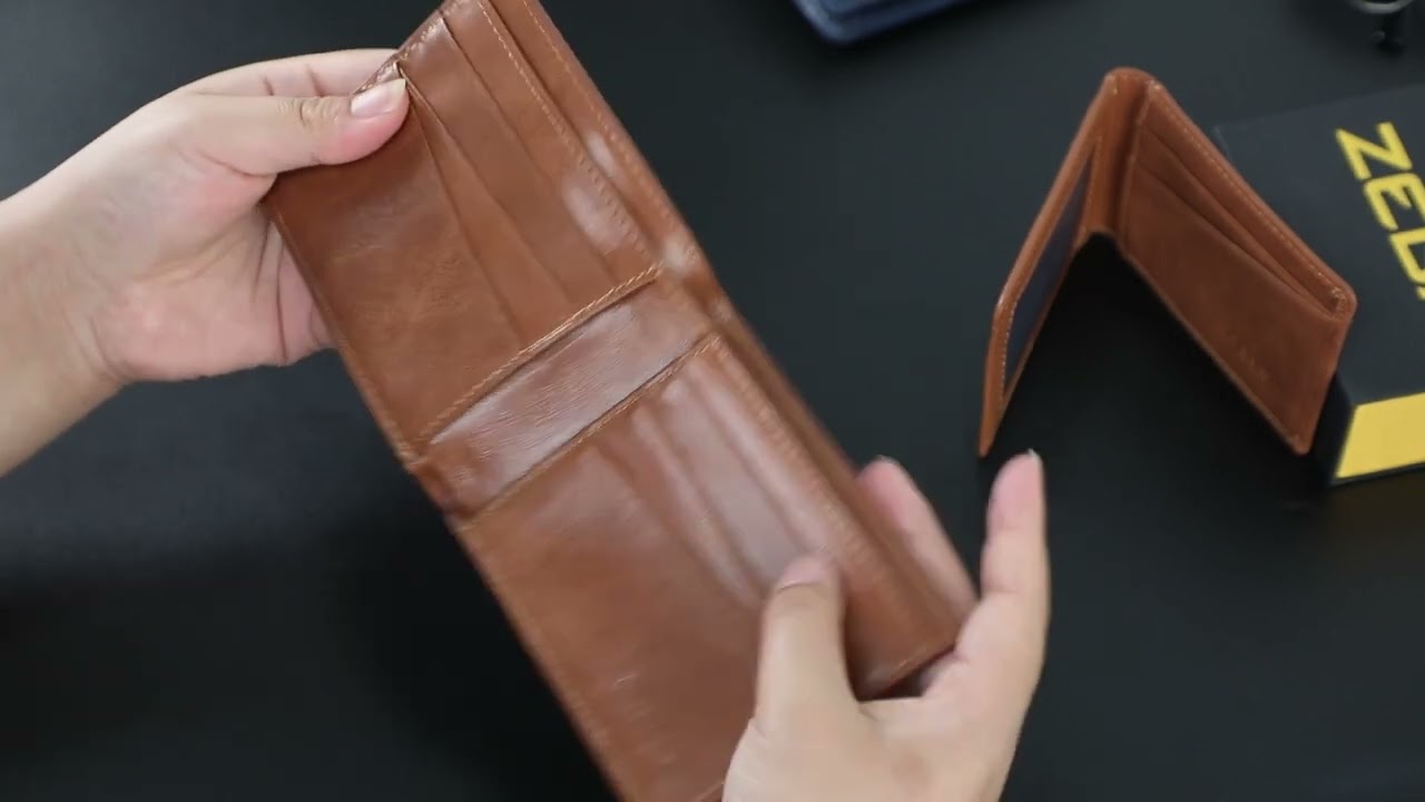 Zeba Premium Leather Trifold Wallet With Removable ID – Zeba Shoes