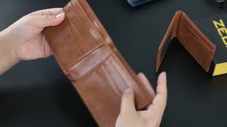 Zeba Premium Leather Trifold Wallet With Removable ID – Zeba Shoes