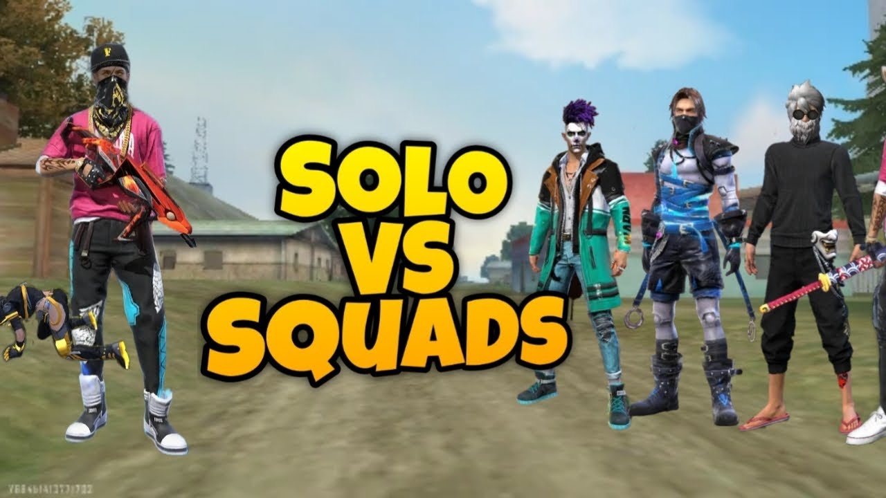 FREE FIRE SOLO VS SQUAD ।। FULL MAP BR RANK GAMEPLAY ।। HANDCAM - YouTube