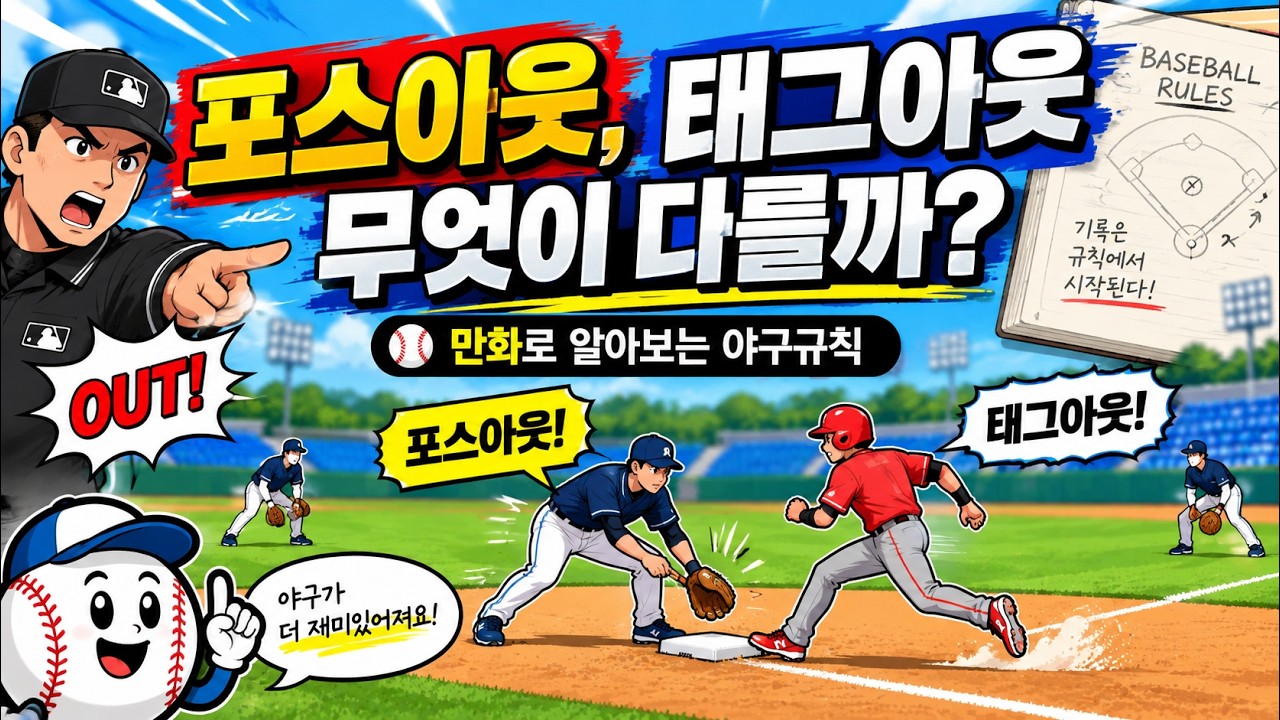 포스아웃, 태그아웃! 무슨차이일까? #규칙설명