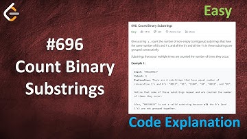Count Binary Substrings | Live Coding with Explanation | Leetcode - 696