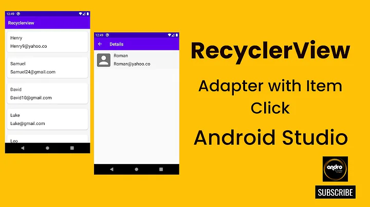 RecyclerView Item Click, custom adapter, custom layout (2020)