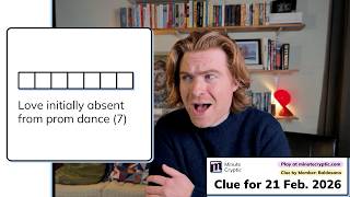Minute Cryptic Clue 606: Love initially absent from prom dance (7)
