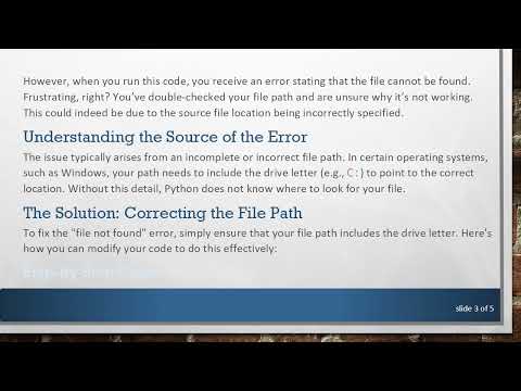 Importing CSV Files in Python Using Pandas: Fixing the "File Not Found" Error