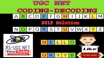 NTA UGC NET Coding and Decoding with explanation | ugc net 2019 solution with detailed explanation.