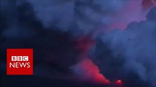 Kilauea volcano:  The moment flying lava struck a tour boat in Hawaii - BBC News