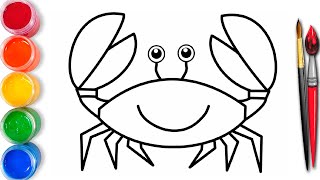 How to draw crab for kids |  Bolalar uchun qisqichbaqa rasm chizish | Рисование краб для детей