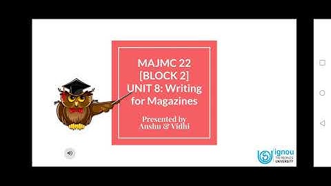 MJM022 : Unit 8 :: Writing for Magazine
