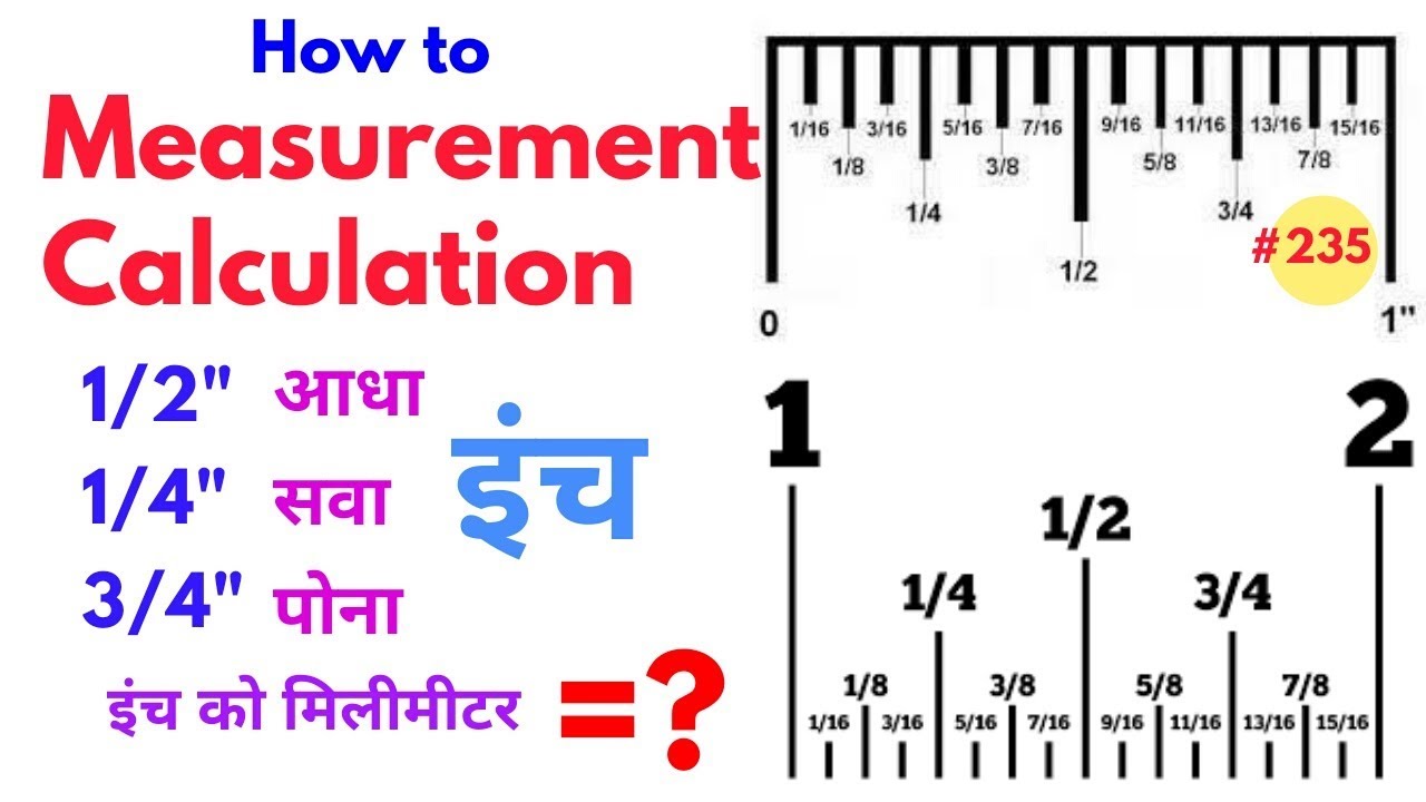 Inch to feet  How to convert inch to feet  Half, one third, third by  fourth inch convert