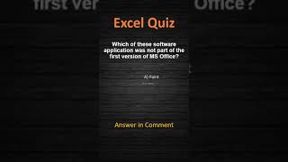 Excel Quiz: Which of these software application was not part of the 1 version of MS Office? #shorts screenshot 1