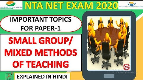 Small Group/Mixed Methods of Teaching Aptitude || Crack JRF With Shine Academy