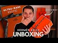 Omg unboxing rare hermes kelly bag  blown away my first exotic kelly pochette