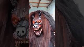 Werewolf wooden mask #shortvideo #artwork #halloween #evolution