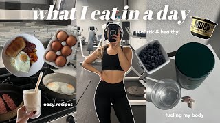 *REALISTIC* WHAT I EAT IN A DAY! easy and healthy recipes + workout with me